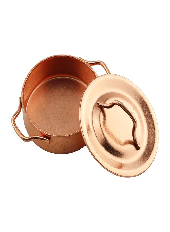 TAODAN Dollhouse Kitchen Cookware 1/12 Scale Miniatures Metal Frying Pans, Kettle, Copper Pots with Lids for Dollhouse Kitchen Accessories Christmas Birthday Gift Miniature Stovetop Cookware - Image 4